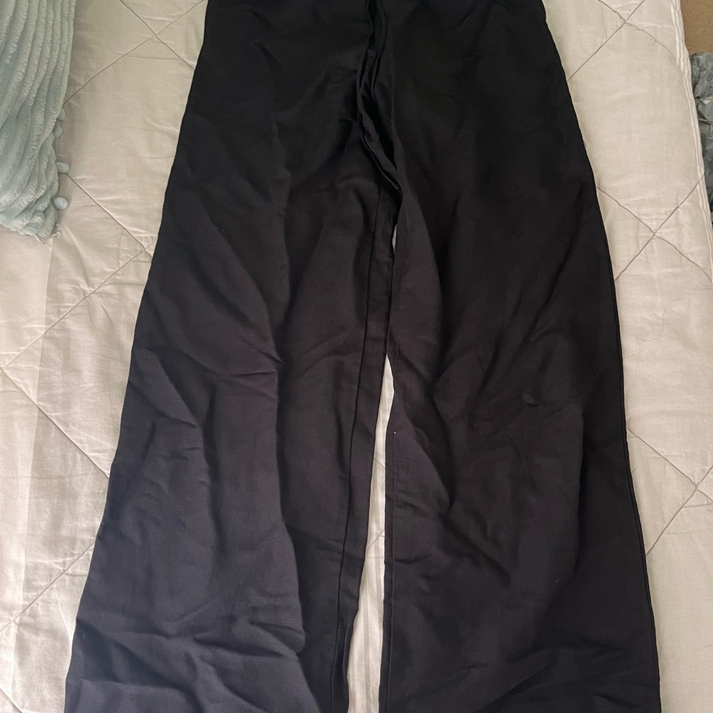 H&M Black Linen Pants